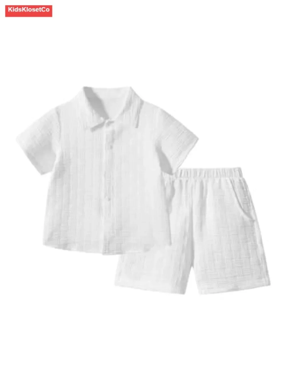 Boys Summer Beach Outfit 6Pc: Button Down Shirts & Shorts Set